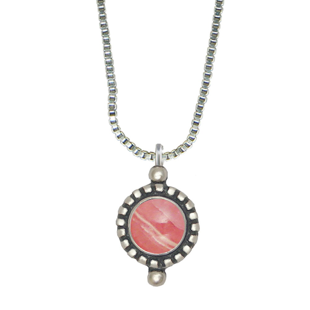 Sterling Silver Little Rhodocrosite Pendant Necklace Sterling Silver Little Rhodocrosite Pendant Necklace